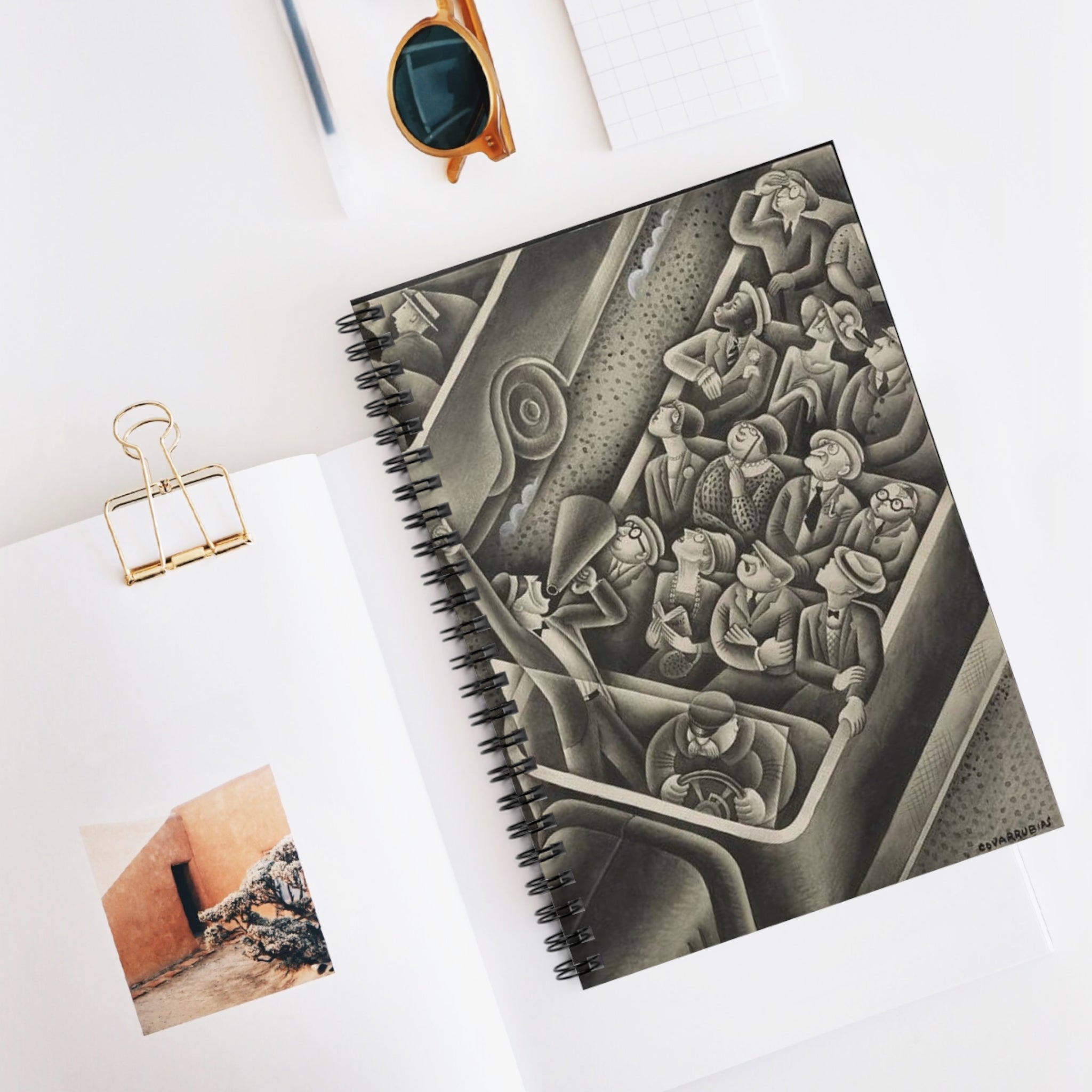 French Tourist Group Sketch Spiral Notebook — Lined Journal for Artists & Writers