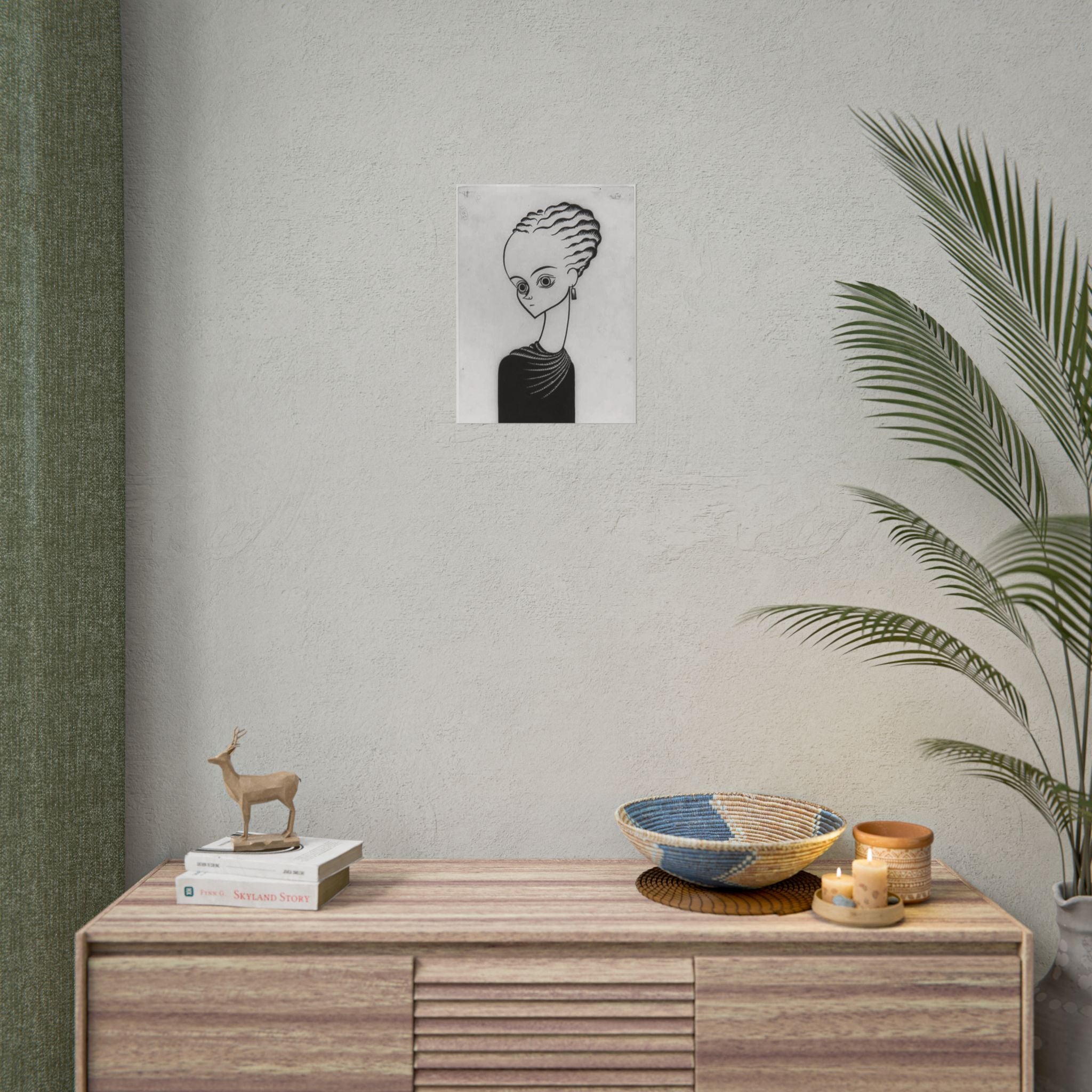Rolled Poster — Minimalist Monochrome Portrait Art Print