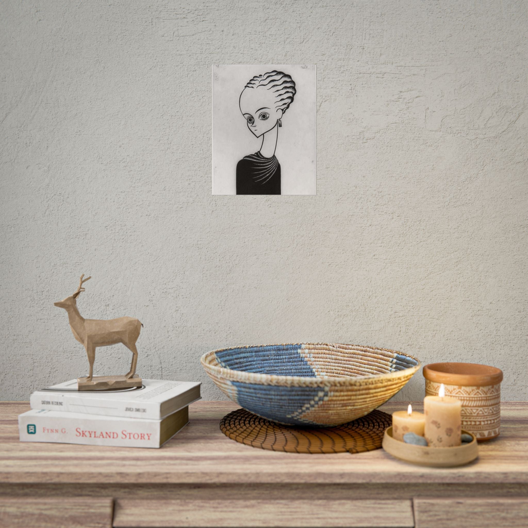 Rolled Poster — Minimalist Monochrome Portrait Art Print