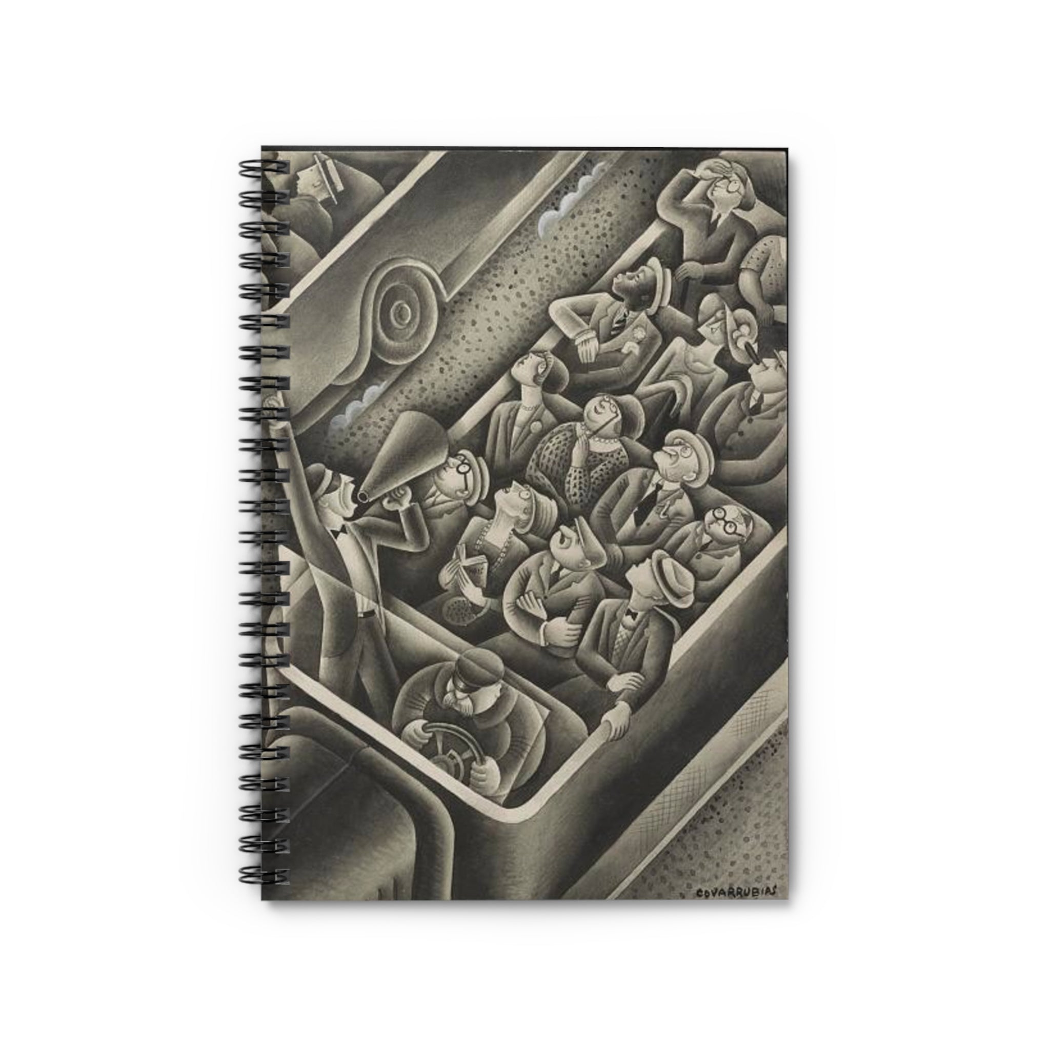 French Tourist Group Sketch Spiral Notebook — Lined Journal for Artists & Writers