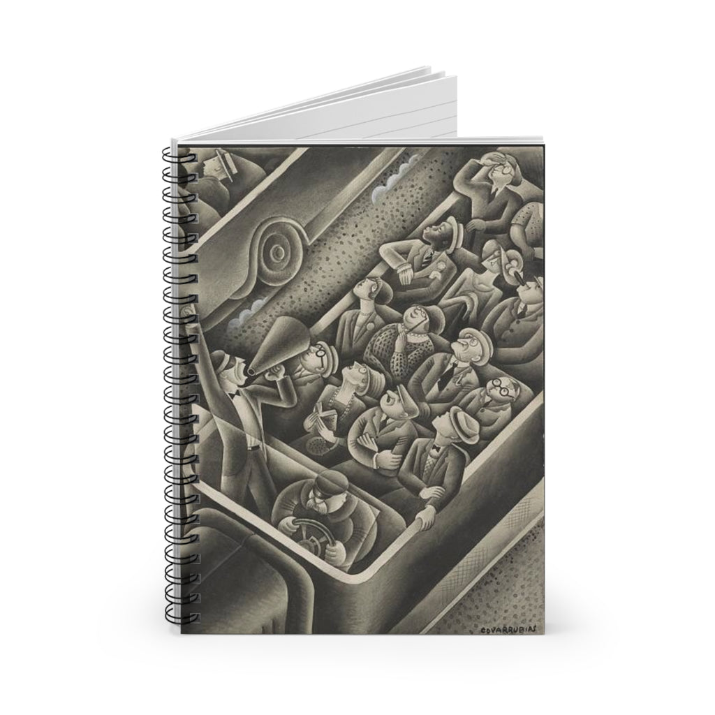 French Tourist Group Sketch Spiral Notebook — Lined Journal for Artists & Writers