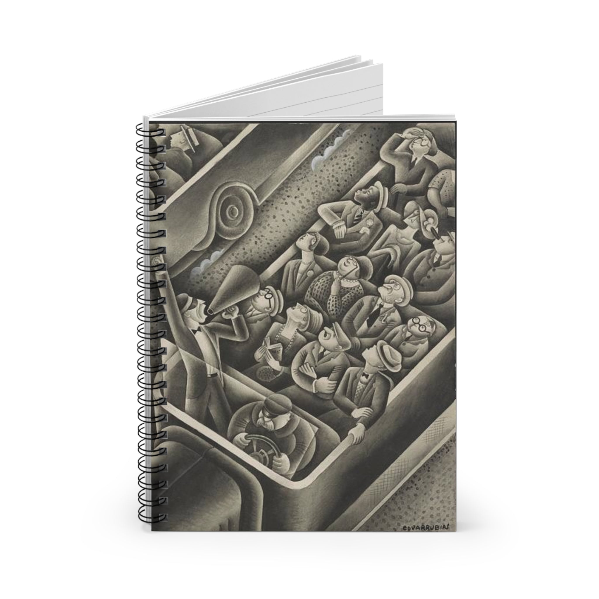 French Tourist Group Sketch Spiral Notebook — Lined Journal for Artists & Writers
