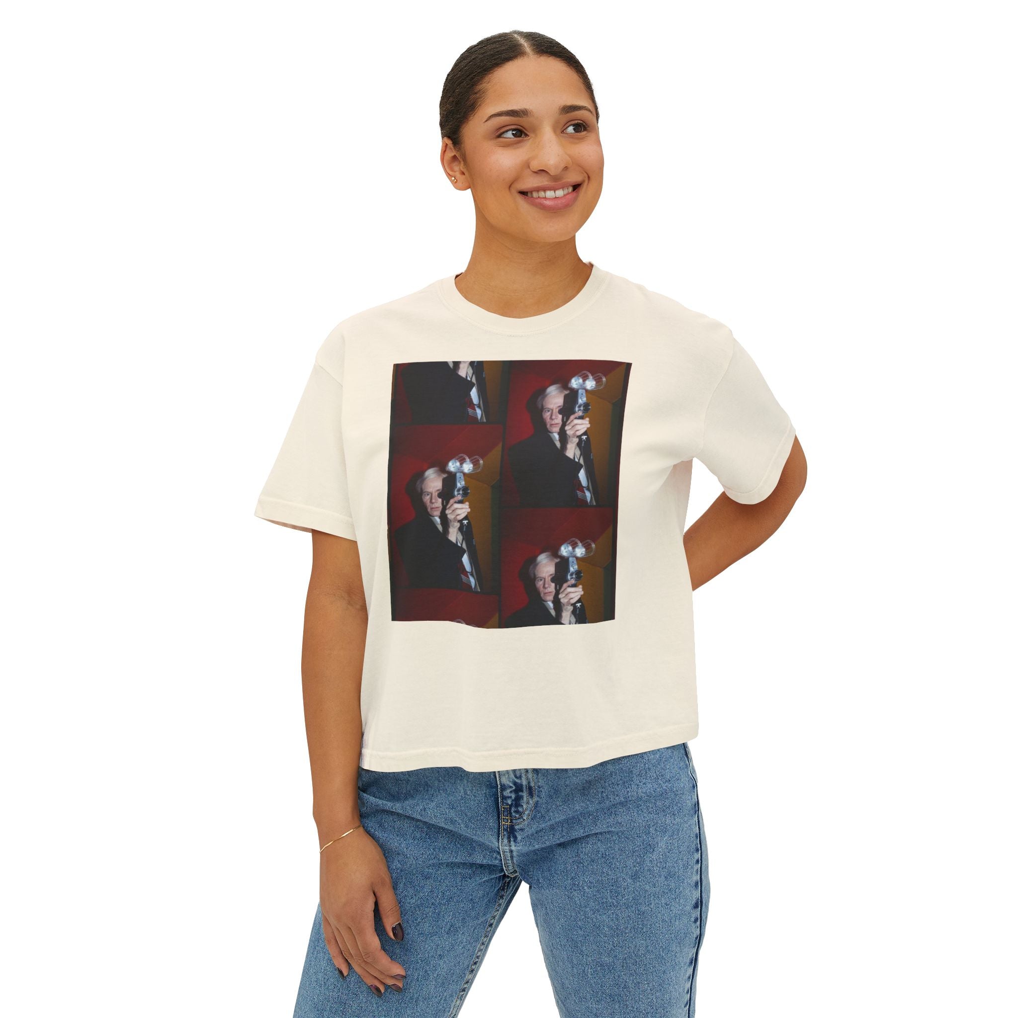 Boxy Tee — Vintage Andy Warhol Photo Collage Graphic Shirt