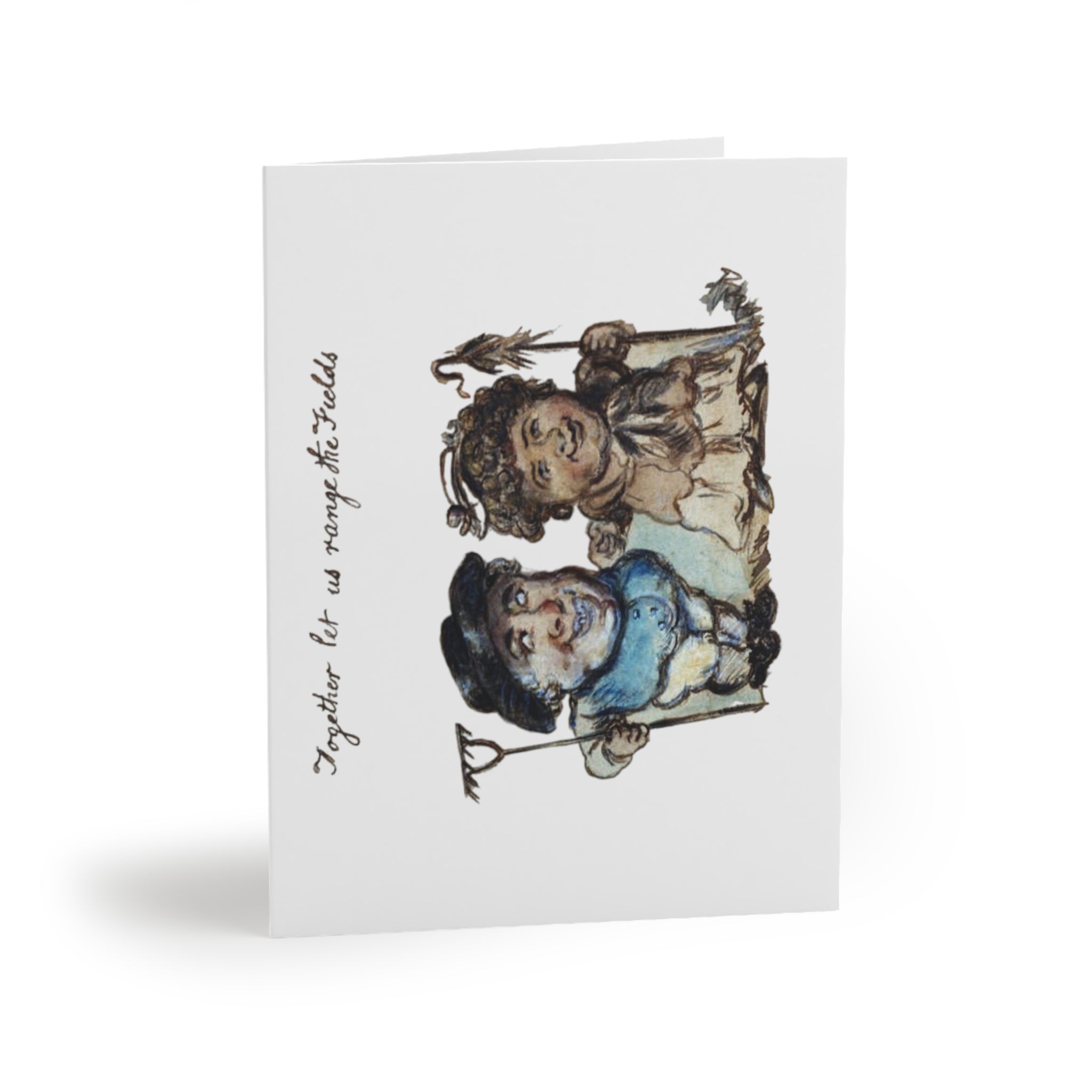 Vintage Shepherd Illustration Greeting Cards — Blank Note Cards (8/16/24 pcs)