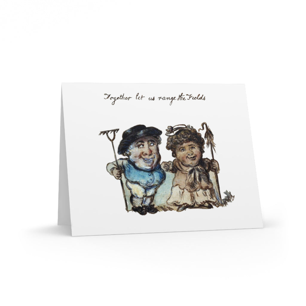 Vintage Shepherd Illustration Greeting Cards — Blank Note Cards (8/16/24 pcs)