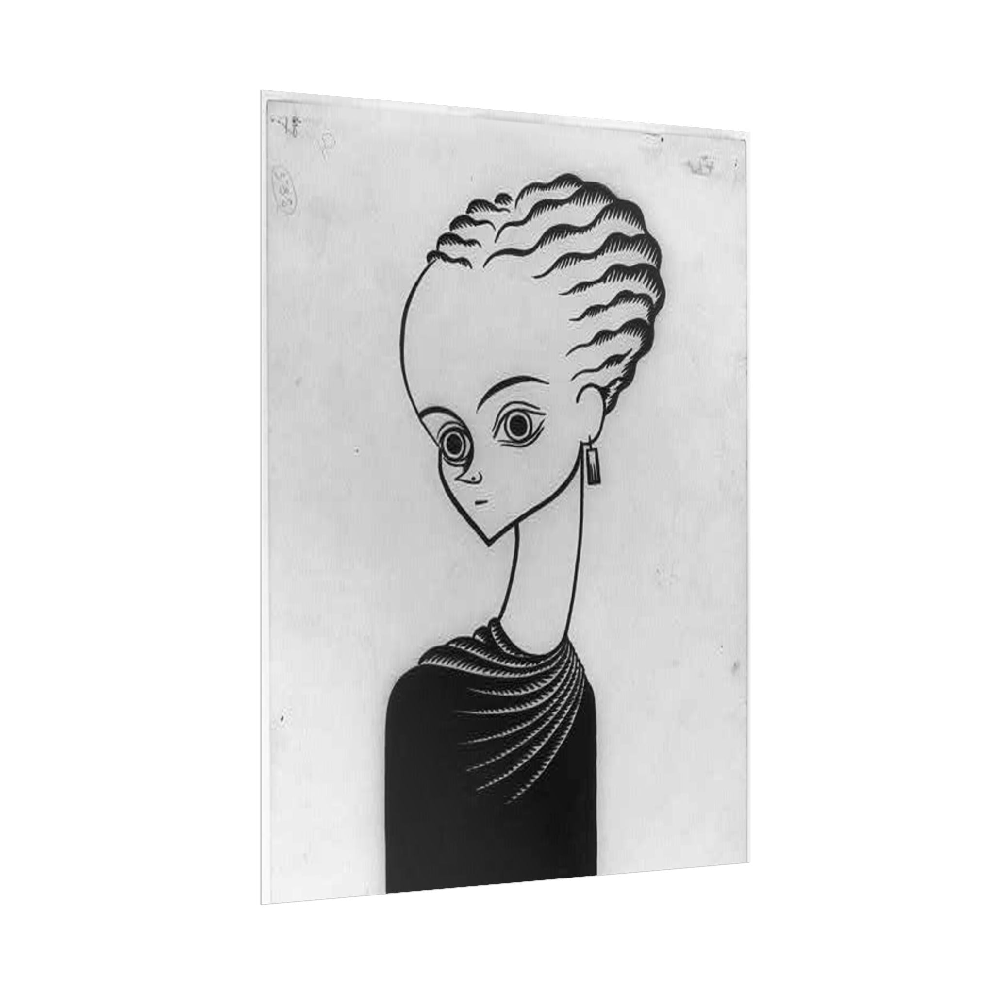 Rolled Poster — Minimalist Monochrome Portrait Art Print